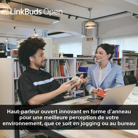 Sony LinkBuds Open - Ecouteurs Ouverts Bluetooth sans Fil - Son Transparent, Confortables, 4, 8g, Haute qualité sonore, IPX4, Co