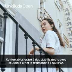 Sony LinkBuds Open - Ecouteurs Ouverts Bluetooth sans Fil - Son Transparent, Confortables, 4, 8g, Haute qualité sonore, IPX4, Co