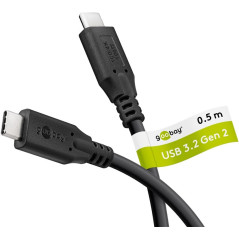 goobay Câble USB C vers USB C, USB 3.2 Gen2, 10 Gbit/s/100 W, câble de données USB type C avec Power Delivery PD, charge rapide 