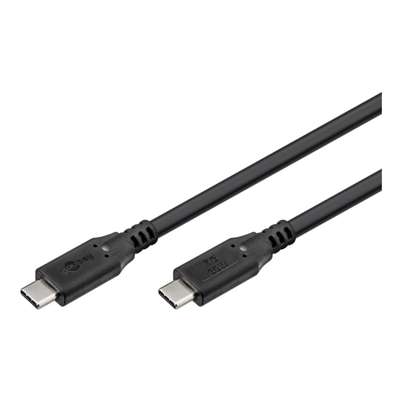 goobay Câble USB-C 3.2 60 W 5 Gbits de transfert de données (PD) / Câble de charge de type C Thunderbolt 3 et 4 / MacBook, iPad, goobay Câble USB-C 3.2 60 W 5 Gbits de transfert de données (PD) / Câble de charge de type C Thunderbolt 3 et 4 / MacBook, iPad,