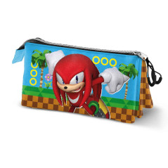 Sonic The Hedgehog - Sega Knuckles Run-Trousse Triple, Multicolore, 23 x 11 cm
