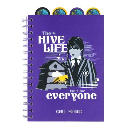 Grupo Erik - Carnet de Notes A5 Wednesday, Mercredi Addams avec Intercalaires, 160 Pages | Notebook, Bullet Journal, Carnet Spir
