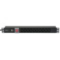 Techly I-Case STRIP-10C Multiprise pour Rack 1U, C13 VDE, Aluminium Noir