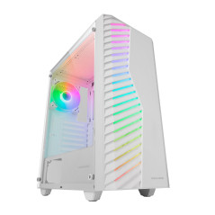 Mars Gaming MC-Volt, Boîtier Gaming ATX, Ventilateur ARGB 120mm, Grille Frontale ARGB, Fenêtre Latérale en Verre Trempé, Gestion
