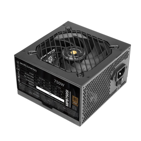 Mars Gaming MPB750SI, Alimentation PC ATX 750W, Garantie 7 Ans, 80Plus Bronze 230V, 90% d'Efficacité, Ventilateur SI Extreme Sil