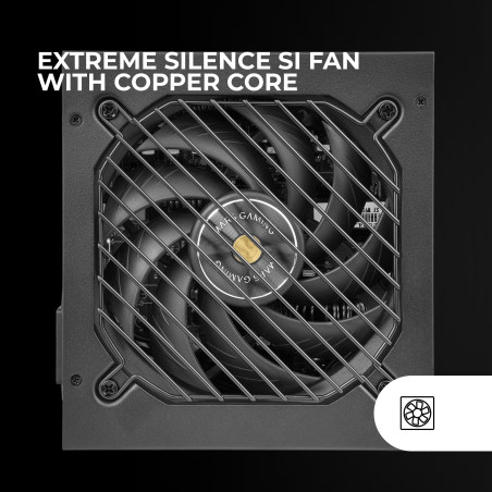 Mars Gaming MPB750SI, Alimentation PC ATX 750W, Garantie 7 Ans, 80Plus Bronze 230V, 90% d'Efficacité, Ventilateur SI Extreme Sil