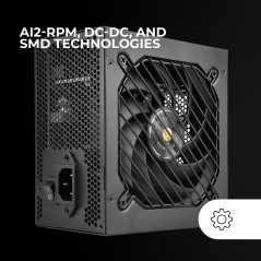 Mars Gaming MPB750SI, Alimentation PC ATX 750W, Garantie 7 Ans, 80Plus Bronze 230V, 90% d'Efficacité, Ventilateur SI Extreme Sil