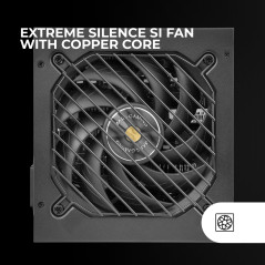 Mars Gaming MPB650SI, Alimentation PC ATX 650W, Garantie 7 Ans, 80Plus Bronze 230V, 90% d'Efficacité, Ventilateur SI Extreme Sil
