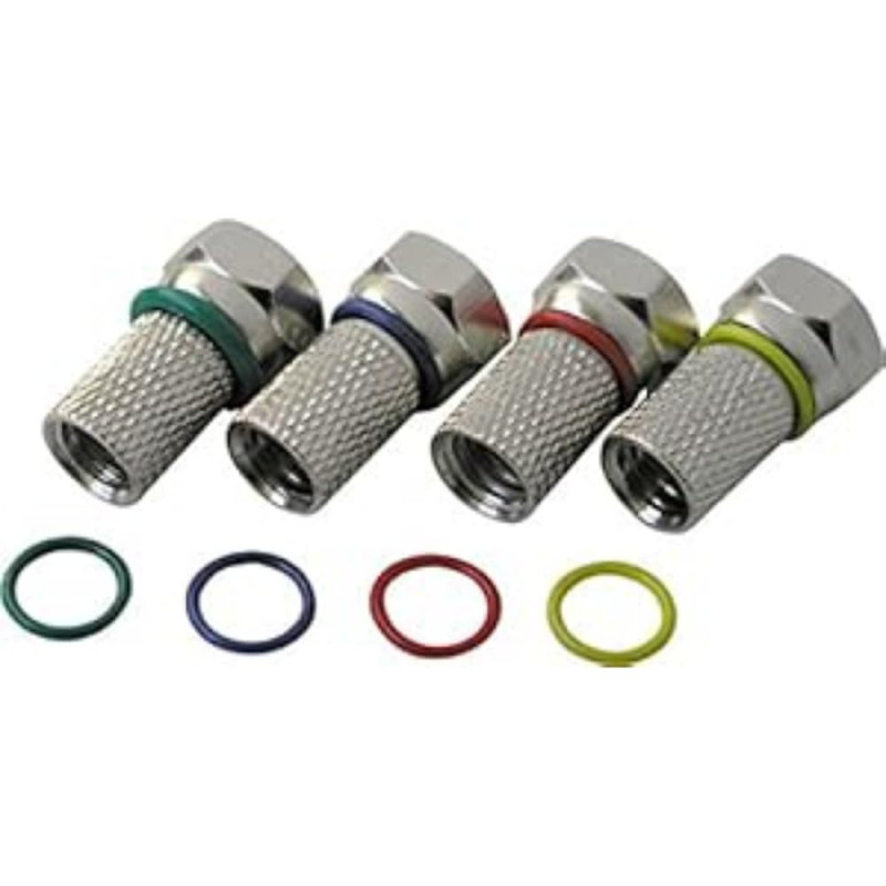 Schwaiger FSTFR7004 531 Lot de 4 connecteurs coaxiaux Type F Argenté Schwaiger FSTFR7004 531 Lot de 4 connecteurs coaxiaux Type F Argenté