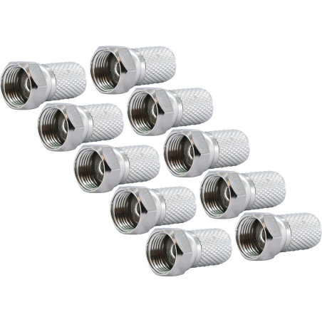 Schwaiger GmbH FST8010 531 Set de 10 pièces de fiches 8 mm Argent