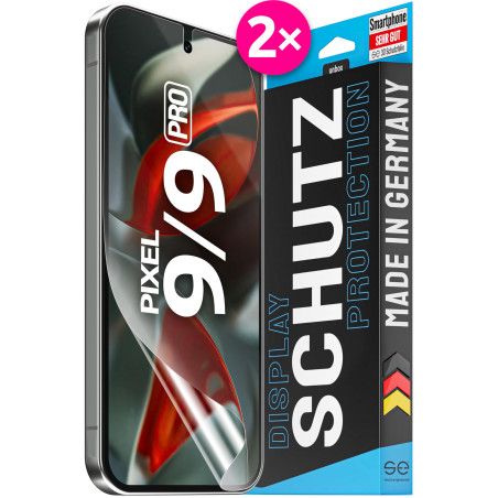 2X se® Film de Protection 3D Transparent pour Google Pixel 9/9 Pro, Auto-réparateur, Compatible Empreinte & FaceID, Installation
