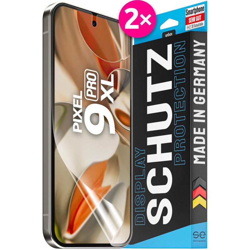 2X se® Film de Protection 3D Transparent pour Google Pixel 9 Pro XL, Auto-réparateur, Compatible Empreinte & FaceID, Installatio