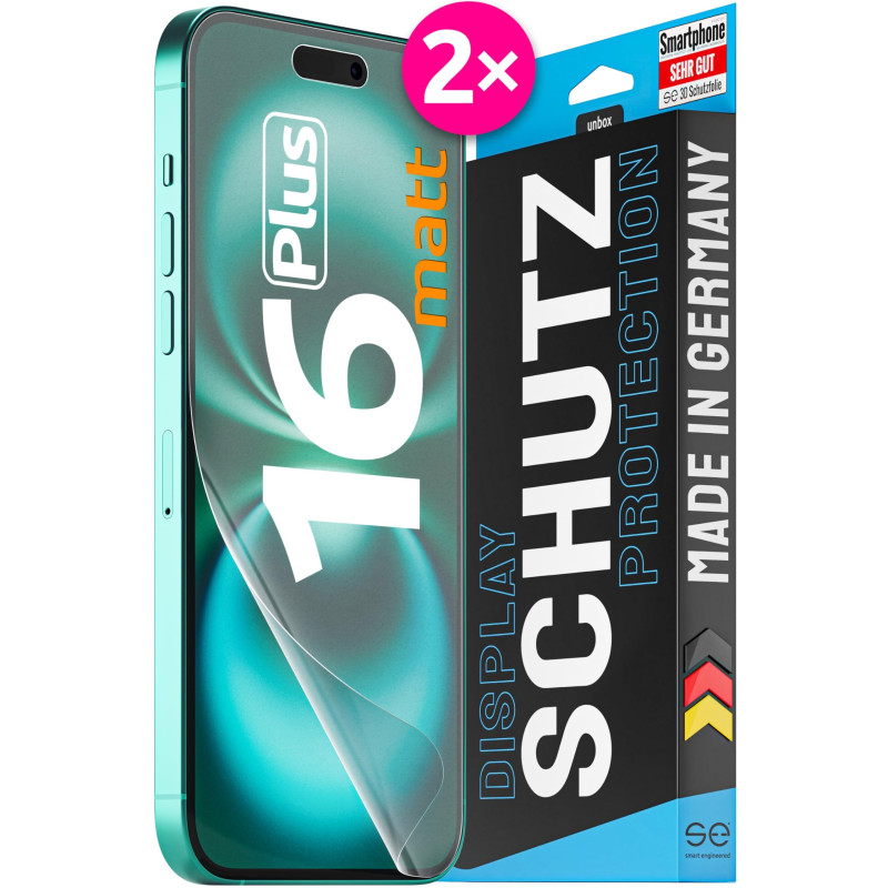 2x se® Film de Protection 3D Antireflet pour Apple iPhone 15 Plus, Auto-réparateur, Compatible Empreinte & FaceID, Installation 2x se® Film de Protection 3D Antireflet pour Apple iPhone 15 Plus, Auto-réparateur, Compatible Empreinte & FaceID, Installation