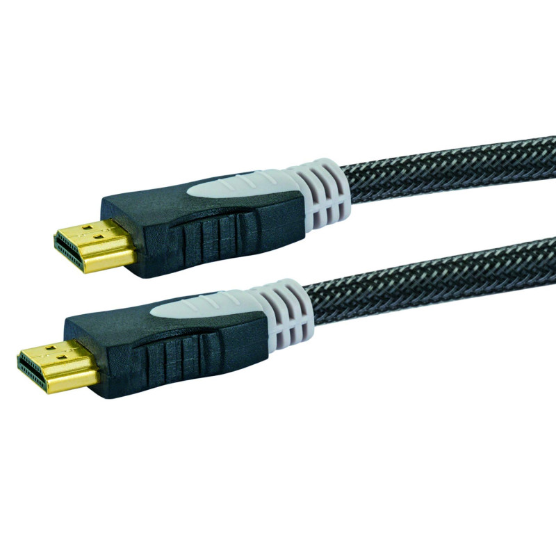 Schwaiger GmbH HDM0150G 063 Câble HDMI Haute Vitesse avec Ethernet 1,5 m Plaqué Or Noir