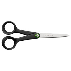 Fiskars ReNew Ciseaux polyvalent, Longueur : 16,7 cm, Inox recyclé/plastique recyclé, Functional Form, Noir, 1074543