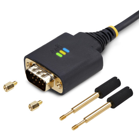 StarTech Câble Adaptateur USB vers Série de 2m, Rétention COM, FTDI, USB-A vers DB9 RS232, Voyants LED, Écrous à Vis DB9 Interch