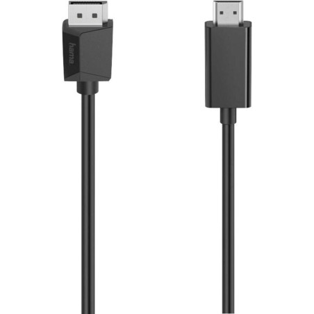 Hama Câble DisplayPort vers HDMI - 1,5m – Garantie 10 ans, Adaptateur Unidirectionnel 4K Ultra HD, Audio/Vidéo - Double Blindge
