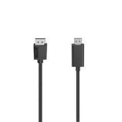 Hama Câble DisplayPort vers HDMI - 1,5m – Garantie 10 ans, Adaptateur Unidirectionnel 4K Ultra HD, Audio/Vidéo - Double Blindge 