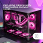 Mars Gaming MC-FUSIONM, Boîtier Gaming Micro-ATX, Fenêtre Latérale et Façade Verre Trempé Courbé Continu, Mini-Tour PC Double Ch