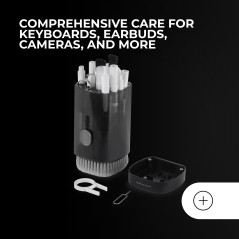 Mars Gaming MA-KIT, Kit de Nettoyage Multifonction 21en1, Design Compact et Portable, Brosse Douce et Chiffon sans Peluche, Kit 
