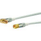 Schwaiger Câble Satellite à raccord coudé Angle à 90° Fiches F vers F 110 DB Blindage 4 Voies Écrou moleté plaqué Or Transparent Schwaiger Câble Satellite à raccord coudé Angle à 90° Fiches F vers F 110 DB Blindage 4 Voies Écrou moleté plaqué Or Transparent