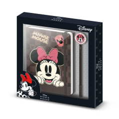 Disney Minnie Mouse Journey-Coffret Cadeau avec Journal et Stylo à Bille Fashion, Brun