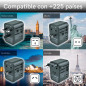 Adaptateur universel de voyage PD20 W 2 USB 1 USB C et 1 CA Prise intelligente multiple pour UK Allemagne USA Thaïlande Irlande Adaptateur universel de voyage PD20 W 2 USB 1 USB C et 1 CA Prise intelligente multiple pour UK Allemagne USA Thaïlande Irlande