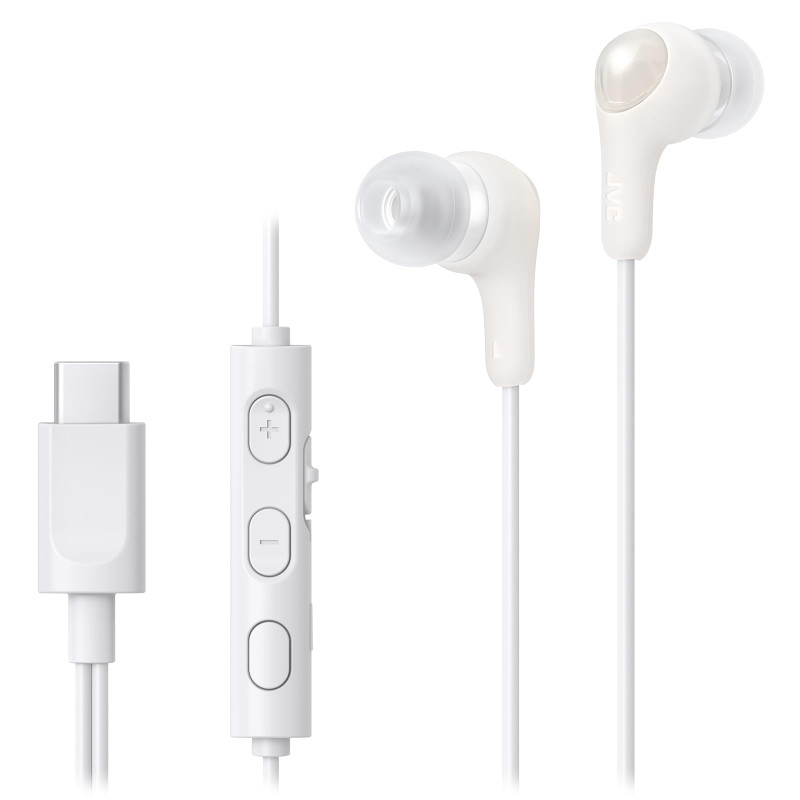 JVC HA-FR9UC-W, Écouteurs filaires Gumy Connect USB Type-C avec Un Son Puissant et Clair, télécommande Pratique Marche/arrêt du JVC HA-FR9UC-W, Écouteurs filaires Gumy Connect USB Type-C avec Un Son Puissant et Clair, télécommande Pratique Marche/arrêt du