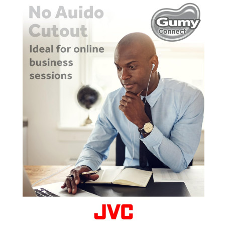 JVC HA-FR9UC-W, Écouteurs filaires Gumy Connect USB Type-C avec Un Son Puissant et Clair, télécommande Pratique Marche/arrêt du