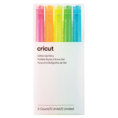 Cricut Ensemble de stylo gel pailleté | Néon | Point fin 0,8 mm | 5-pack | Pour une utilisation avec Cricut Explore et Maker Mac