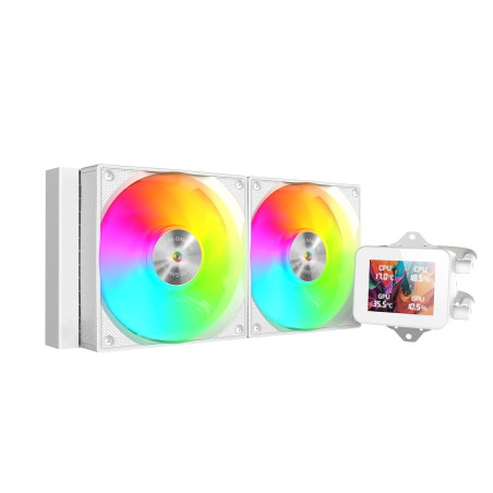 Mars Gaming ML-VISION240, Refroidissement Liquide AIO, TDP 500W, 2x Ventilateurs ARGB avec Noyau en Cuivre et Aluminium FDB, Écr