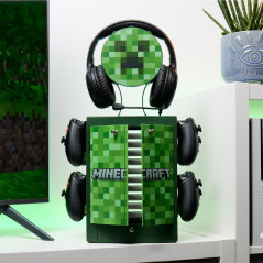 Numskull Casier de rangement gaming officiel Minecraft – Support pour 10 jeux/DVD, 4 manettes, casque et accessoires – Organiseu