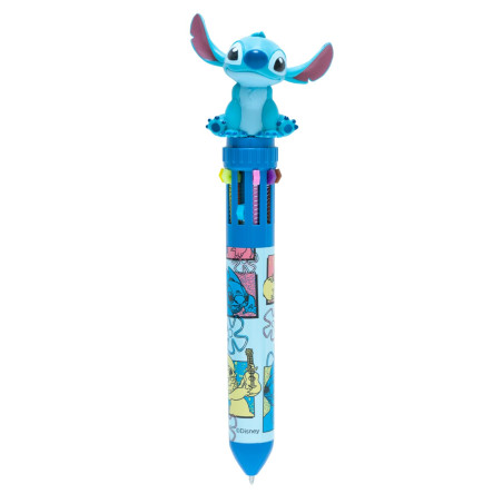 Grupo Erik - Stylo 10 couleurs en 1 Disney, Stitch | Stylo Bille Rétractable Original | Fournitures Scolaires, Cadeau Enfant, Re