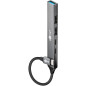 goobay 5-Port USB 3.2 Slim Hub/Multiconnecteur, Splitter, Hub/Adaptateur C Slim vers 3X A et 2X C Multiport Hub 3.0/5 Gbit Split