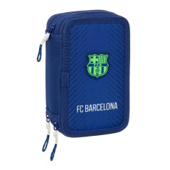 Safta F.C. BARCELONA NAVY BLUE - Trousse scolaire avec 37 outils inclus, trousse enfant, idéale pour les enfants de 5 à 14 ans,