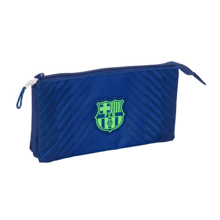 safta F.C. Barcelona Navy Blue Trousse Triple pour Enfant, idéale pour Les Enfants d'âge Scolaire, Confortable et Polyvalente, q