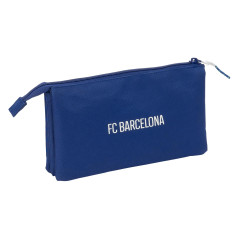 safta F.C. Barcelona Navy Blue Trousse Triple pour Enfant, idéale pour Les Enfants d'âge Scolaire, Confortable et Polyvalente, q
