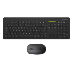 Unykach MK212 Pro Slim Clavier et Souris sans Fil 105 Touches Membrane Portugais USB sans Fil 2.4GHz 1600dpi Silencieux Ergonomi