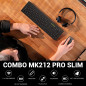 Unykach MK212 Pro Slim Clavier et Souris sans Fil 105 Touches Membrane Portugais USB sans Fil 2.4GHz 1600dpi Silencieux Ergonomi