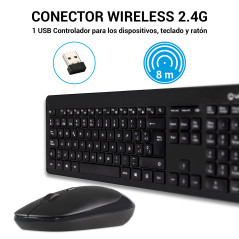 Unykach MK212 Pro Slim Clavier et Souris sans Fil 105 Touches Membrane Portugais USB sans Fil 2.4GHz 1600dpi Silencieux Ergonomi