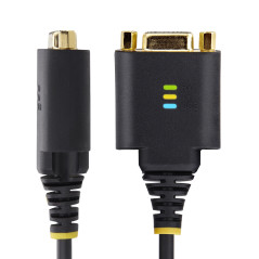 StarTech Câble Adaptateur Série USB vers Null Modem de 30cm, Rétention COM, FTDI, USB-A vers RS232, Voyants LED, Vis et Écrous D