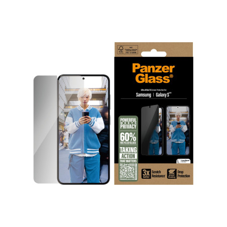 PanzerGlass® Protection d'écran de confidentialité pour Samsung Galaxy S 2025 | Ajustement ultra large