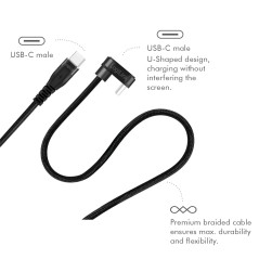 Logilink Câble connecteur USB 2.0 Type-C - USB C mâle (angle 180°) vers USB-C mâle (droit) - Noir - 2 m