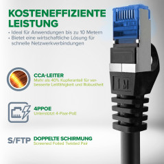 InLine Câble patch Cat.6A, S/FTP, TPE (LSZH), CCA, PoE, LAN, Ethernet, câble réseau RJ45 Gigabit, vert, 1 m, 72601G