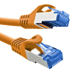 InLine 72614O Câble patch Cat.6A, S/FTP, TPE (LSZH), CCA, PoE LAN, Ethernet, câble réseau RJ45 Gigabit, orange, 1,5 m