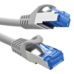 InLine Câble patch 72600 Cat.6A, S/FTP, TPE (LSZH), CCA, PoE, LAN, Ethernet, câble réseau RJ45 Gigabit, gris, 10 m