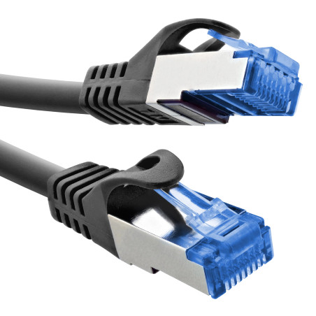 InLine 72607S Câble patch Cat.6A, S/FTP, TPE (LSZH), CCA, PoE, LAN, Ethernet, câble réseau RJ45 Gigabit, noir, 7,5 m