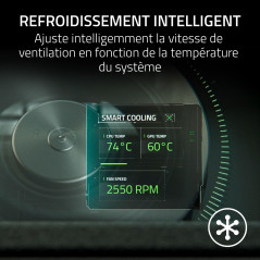 Razer Laptop Cooling Pad - Support de Refroidissement Intelligent pour Ordinateurs Portables de 14 à 18 Pouces - Chambre de Pres