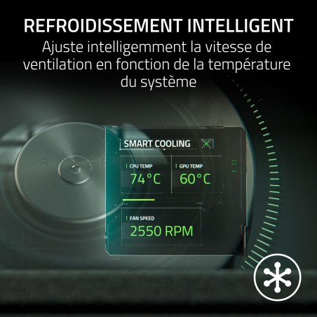 Razer Laptop Cooling Pad - Support de Refroidissement Intelligent pour Ordinateurs Portables de 14 à 18 Pouces - Chambre de Pres