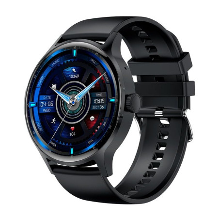 Cool Smartwatch Iris en Silicone Noir (Amoled, appels, santé, Sport), Noir, Grande